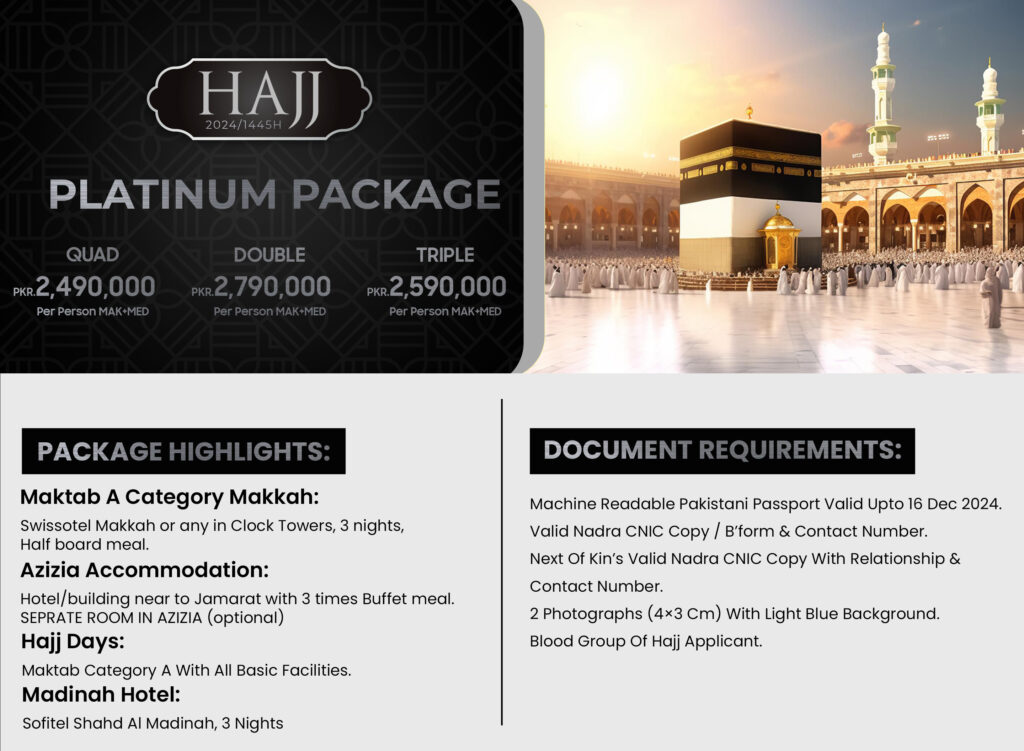 Best Hajj Packages 2025 from Pakistan Meezab air